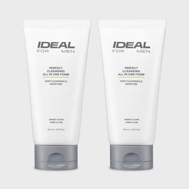 Ideal for Men Perfect All-in-One Cleansing Foam 150ml, 2 pieces / 아이디얼포맨 퍼펙트 올인원 클렌징폼 150ml, 2개