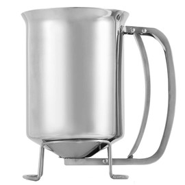 GEETEST 800ml Stainless Steel Pancake Batter Dispenser - Great for Baking,Cupcakes,Muffins-Cooking Crepes,Waffles- Easyflow Spout -Measuring Gauge in Mls and cups