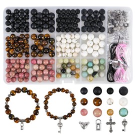 Tunmiok Natural Beads for Bracelets for Jewelry Bracelet Making kit for Adults with Spacer Beads & Bracelet Charms and Natural Stone for Jewelry Making & DIY Bracelet, Necklace, Earring Set Supplies