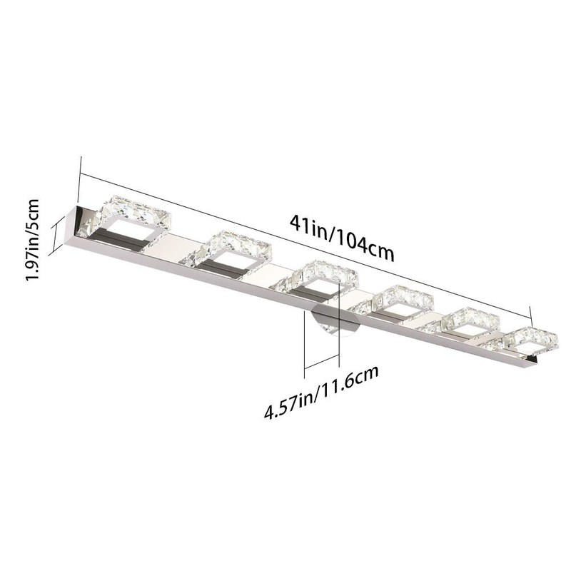 Aipsun 41 Inches Crystal Vanity Lights Over Mirror Long Bathroom