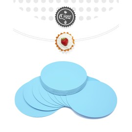 qiqee qiqee 8 Inch Light Blue Cake Boards Round 40-Packs Circles Rounds Base Food-Grade Cardboard Cake Plate(Thinner But Stronger)
