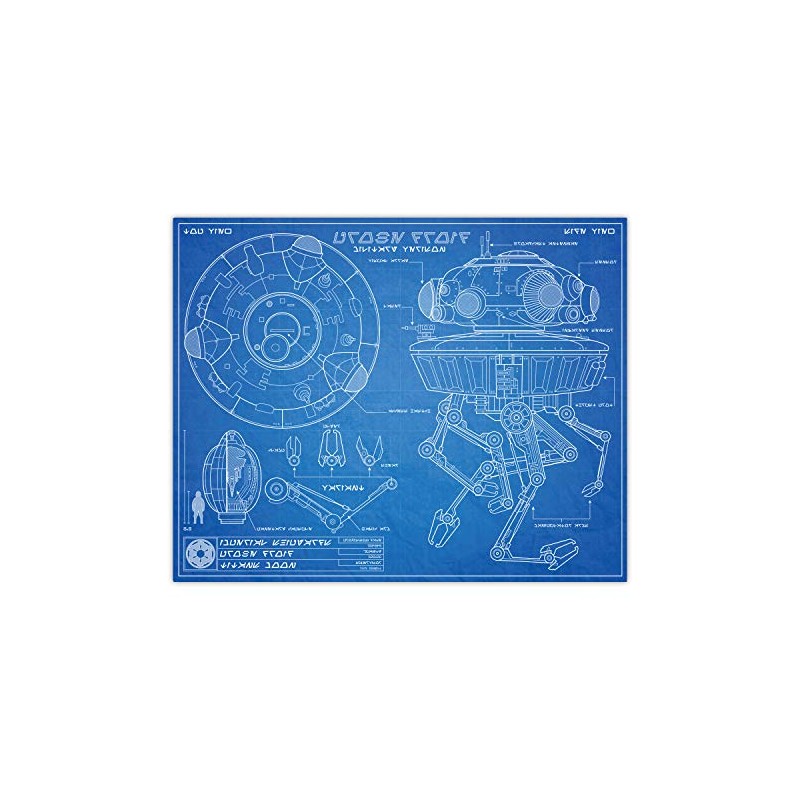 Probe Droid - Blueprint Style Print - 8x10