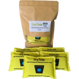 100g Rechargeable Desiccant Pack of 5 - Moisture Absorbing Bag - Silica Gel Desiccant Dehumidifier for Storage Bins and Totes