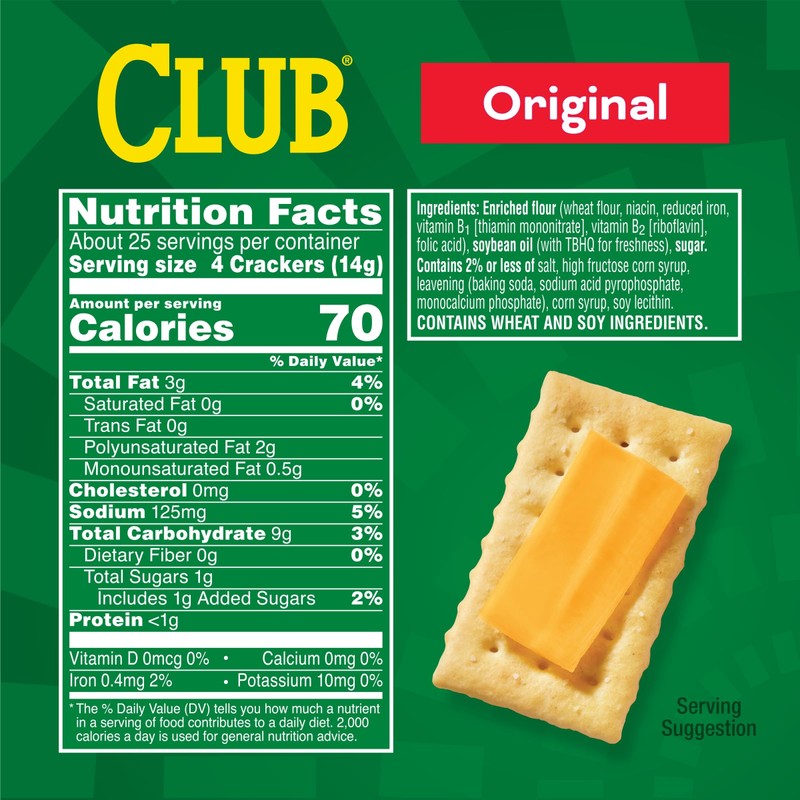 Club Snack Stacks Crackers, Lunch Snacks, Snack Crackers, Original, 12.5oz