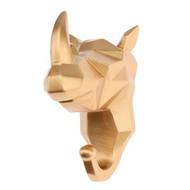 Kepfire Animal Hook Wall Mounted Coat Scarf Bag Key Cap Robes Holder Rack Creative Gift Resin Rhino Head Crafts Gold Decoration for Living Room Bedroom Cloakroom