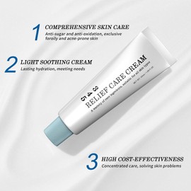 345 Relief Cream, 345 Relief Crema Anti-Azúcar y Anti-Oxidación, Reparadora de la Barrera Cutánea, Hidratante Facial Calmante, para Solucionar los Defectos de la Piel e Hidratar 50ml