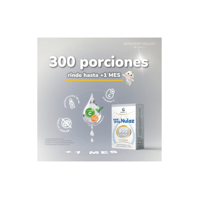 Vitamina ONEDROP NULAZ frasco con 20 mL, 1000 ALU por