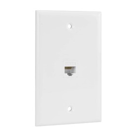 Ethernet Wall Plate, 4 Port Cat6 Female to Female Wall Jack Network RJ45 Keystone Wall Outlet
