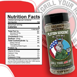 Grill Your As* Off PSG Salt Pepper Garlic Seasoning – All-Natural BBQ Seasoning for Steak, Burgers, Pork & Chicken – MSG & Gluten -USA Made & 100% Veteran Owned