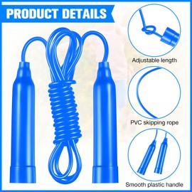 Yunsailing 30 Pcs Colorful Jump Ropes Bulk Plastic Jump Ropes for Kids 7.5 ft Adjustable Sports Skipping Rope Outdoor Speed Jumping Rope for Sports Birthday Party Activities (Blue)