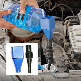 Searching Roads Flexible Funnel, Flex Funnel Flexible Draining Tool Snap Funnel, Spill-Free, Hand-Free - for Automotive Oil and Household Uses