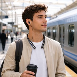 Wireless Neckband Headphones with Microphone – 80-Hour Battery Life and Bluetooth 5.3 for Music, Calls, Sports & Daily Use