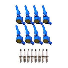 ENA Set of 8 Professional Ignition Coil Pack and Spark Plug Compatible with Ford 1997 1998 1999 2000 2001 2002 F-150 2000 2001 2002 2003 2004 F-250 F-350 Super Duty 4.6L 5.4L Replacement for DG508