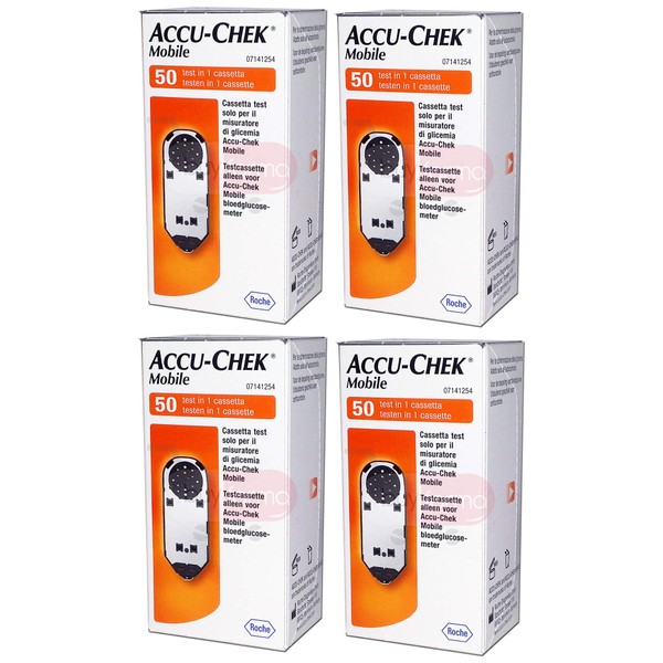 ACCU Chek mobil - 200 Kassette test für Kontrolle von Blutzucker - accucheck