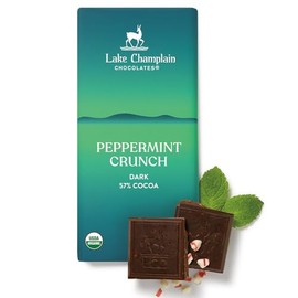 Lake Champlain Organic Dark Chocolate Peppermint Crunch Candy Bar, 3 Ounces