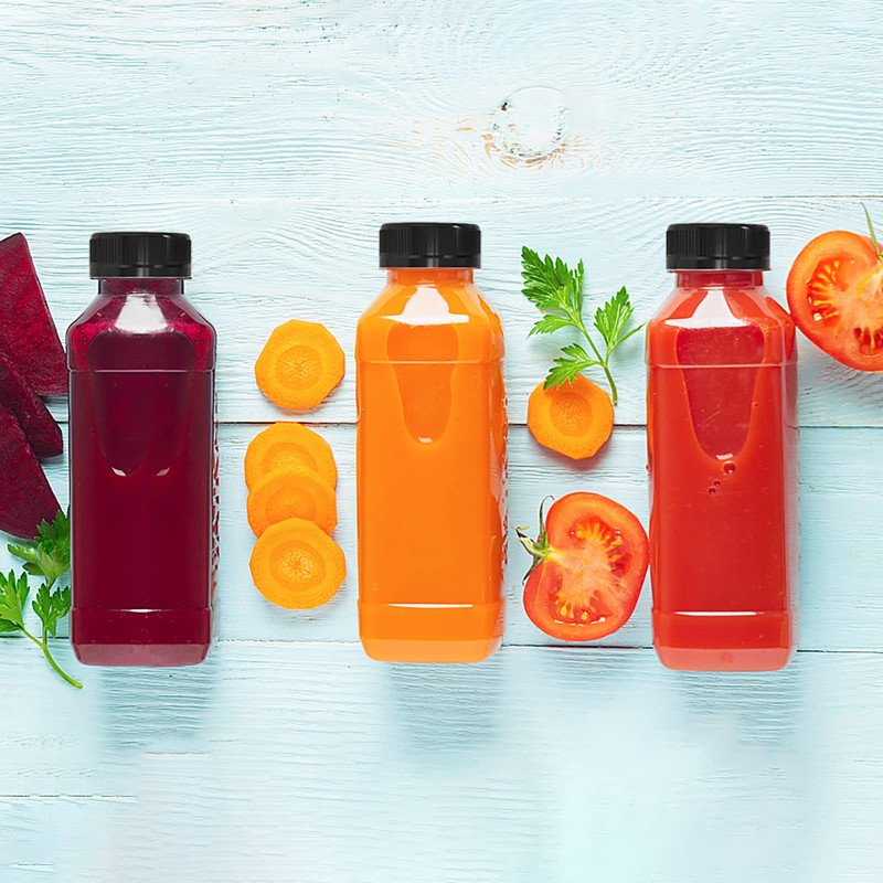 WUWEOT 30 Pack 300ml Plastic Juice Bottle, Clear Empty Milk