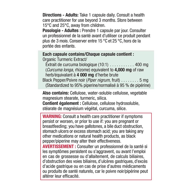 Jamieson High Absorption Turmeric with Black Pepper 4,000 mg -