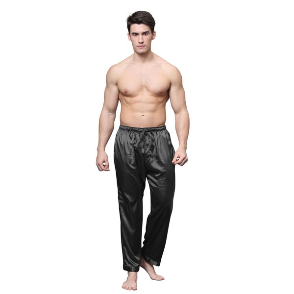 Tony & Candice Men's Satin Pajama Pants Long PJ Bottoms