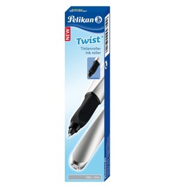 Pelikan Pelikan R457 Tintenroller Twist in Faltschachtel, universell für Rechts- und Linkshänder, silber, 1 Stück (1er Pack)