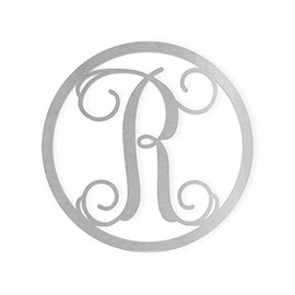 Jess and Jessica Metal Letter R, Monogram Outdoor Wreath Wall Letters, Hanging Door Sign, Large for Wall Decor, Metal Cursive Font Decor, Wedding Font