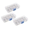 3 Boxes 150pcs Brooch Buttons White Rabbit Head Shape Detachable