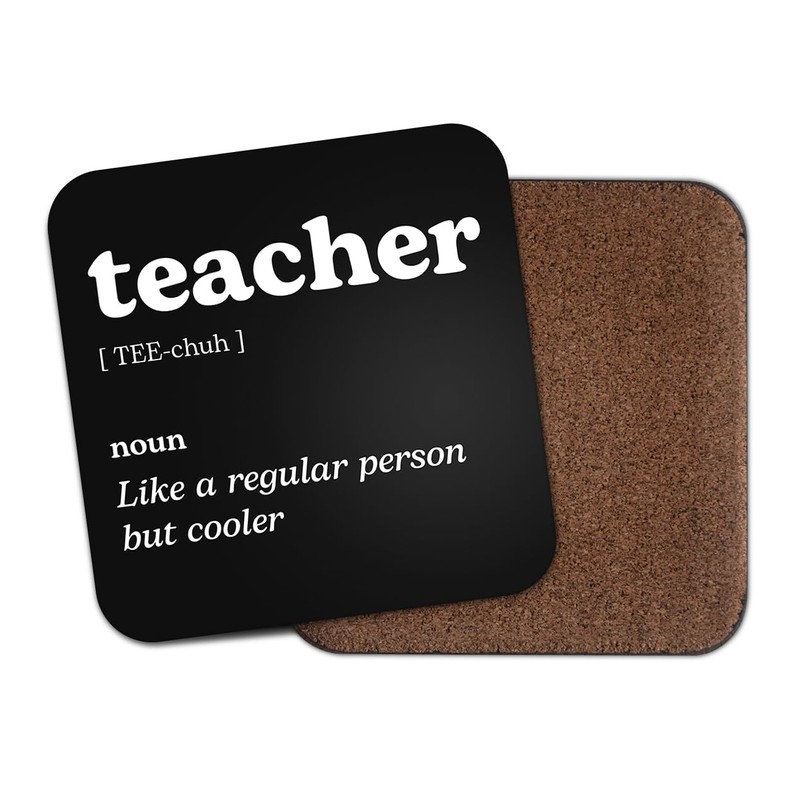 Teacher Square Coaster - Tutor Dictionary Regular But Cooler Definition