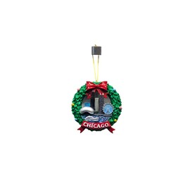 Chicago Wreath Sparkle Hanging Ornament
