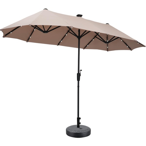 OVASTLKUY 13Ft Large Patio Umbrella with Base Outdoor Double-Sided Market