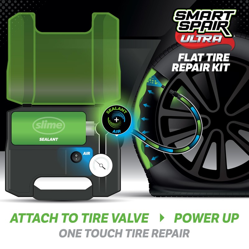 Slime 50159 Flat Tire Repair Kit, Smart Spair Ultra, All-in-one