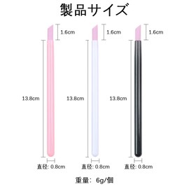 Stone Pusher, Cuticle Pusher, Nail Art Tool, Portable, Easy to Use, Pen Type, Beveled 45° Tip, Ideal for Daily Nail Care (1 Pink, Black, White 3 Pieces)