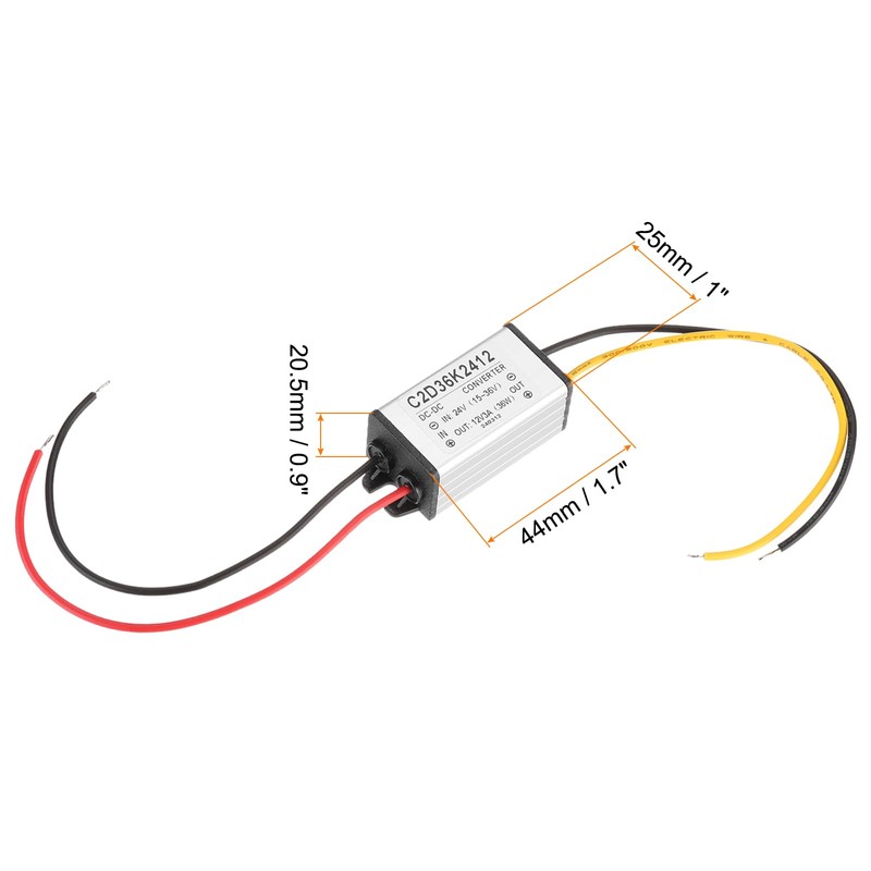 MECCANIXITY DC 24V to DC 12V Power Converter 3A 36W