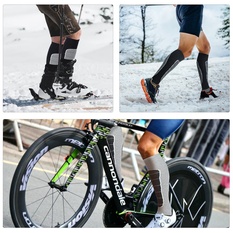 Hylaea Merino Wool Ski Socks, Cold Weather Socks for Snowboarding,