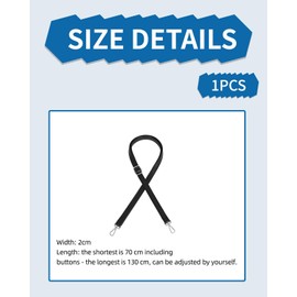 KGDUYC 1 x Adjustable Shoulder Strap, Women's Leather Shoulder Strap, Bag Shoulder Strap, Adjustable Length 70-130 cm, Black