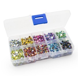 Summer-Ray 4mm AB Square Assorted Color 2500pcs Rhinestones in Storage Box Value Pack