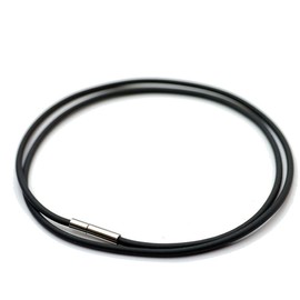 Silver One Easy Push Rubber Choker for Sports, Black, Width 0.08 inch (2 mm), 0.1 inch (3 mm), 0.2 inch (4 mm), 15.7 - 23.6 inches (40 - 60 cm), Rubber, No Gemstone