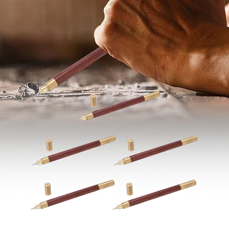 5PCS Portable Scriber Pen Carbide Tip Woodworking Pen for Marking