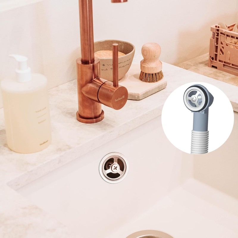 Round Overflow Pipe Kit - Adjustable 200-600mm Sink Overflow Tube