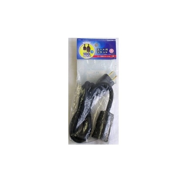 Cord with Socket Outlet, E26, Black