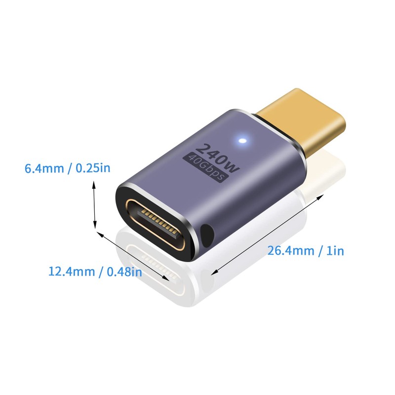 Poyiccot USB C Extension Adapter 240W, USB Type C Extension