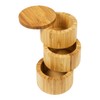 woodluv 3-Tiered Wooden Spice Storage Box With Rotating Removable Lid