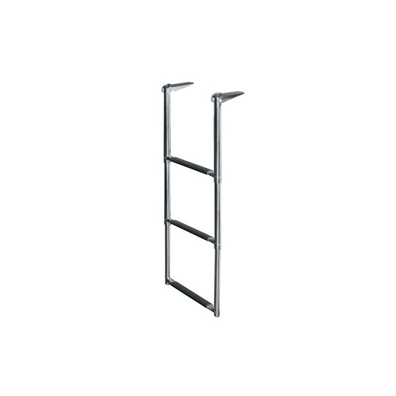 JIF Marine DMX3 Telescoping Drop Stainless Steel Ladder, 3-Step, Silver
