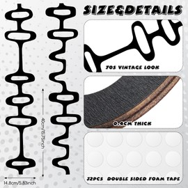 Wenqik 8 Pack Mid Century Wall Panels Decor Wood Wall Art Wall Panels for Interior Wall Decor Vintage Decorative Geometric Wall Panels for Home Living Room Bedroom(Black)