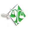 Green Silver Scales of Justice Lawyer Attorney Judge Legal Cufflinks