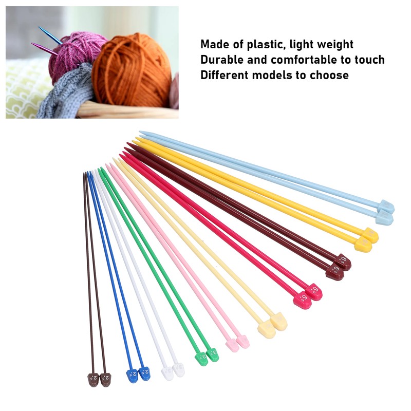 20Pcs Knitting Needles Multicolour Portable 26cm Sweater Needle Plastic Weaving