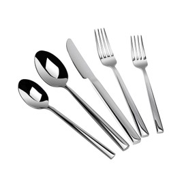 Kelenfer Silverware Set Flatware Set 18/10 Stainless Steel Mirror Polished 20 Pieces Cuboid Handle Cutlery Set Service for 4
