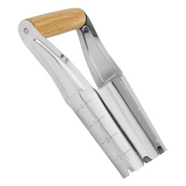 Eadwiella Flower Bulb Planter, Bulb Planter with Depth Scale, Made of Stainless Steel with a Wooden Handle, Suitable for Gardens, 4 Inch Bulb Plant