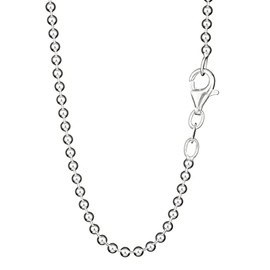 NKlaus Necklace (38 cm - 80 cm) Round Ball Chain 925 Sterling Silver Width: 2.0 mm Necklace, Sterling Silver