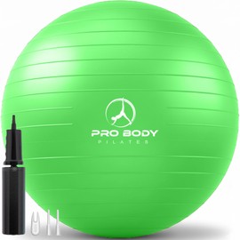 ProBody Pilates Exercise Ball - Multiple Sizes Gym Grade Balance Ball for Fitness, Workout, Pregnancy & Physical Therapy, Stability Yoga Ball Chair (Green, 65 cm)