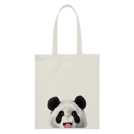 WIRESTER Reusable Canvas Tote Bag for Women Girls, Beach Bag, Grocery Shopping Bag, Shoulder Bag, Travel Tote Bag - Baby Panda Bear