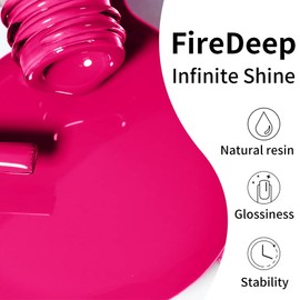 Firedeep 16ml Gel Nail Polish,Sheer Neon Pink Color Soak Off UV LED Nail Gel Polish Spring Summer Manicure Nail Salon DIY at Home 1Pcs